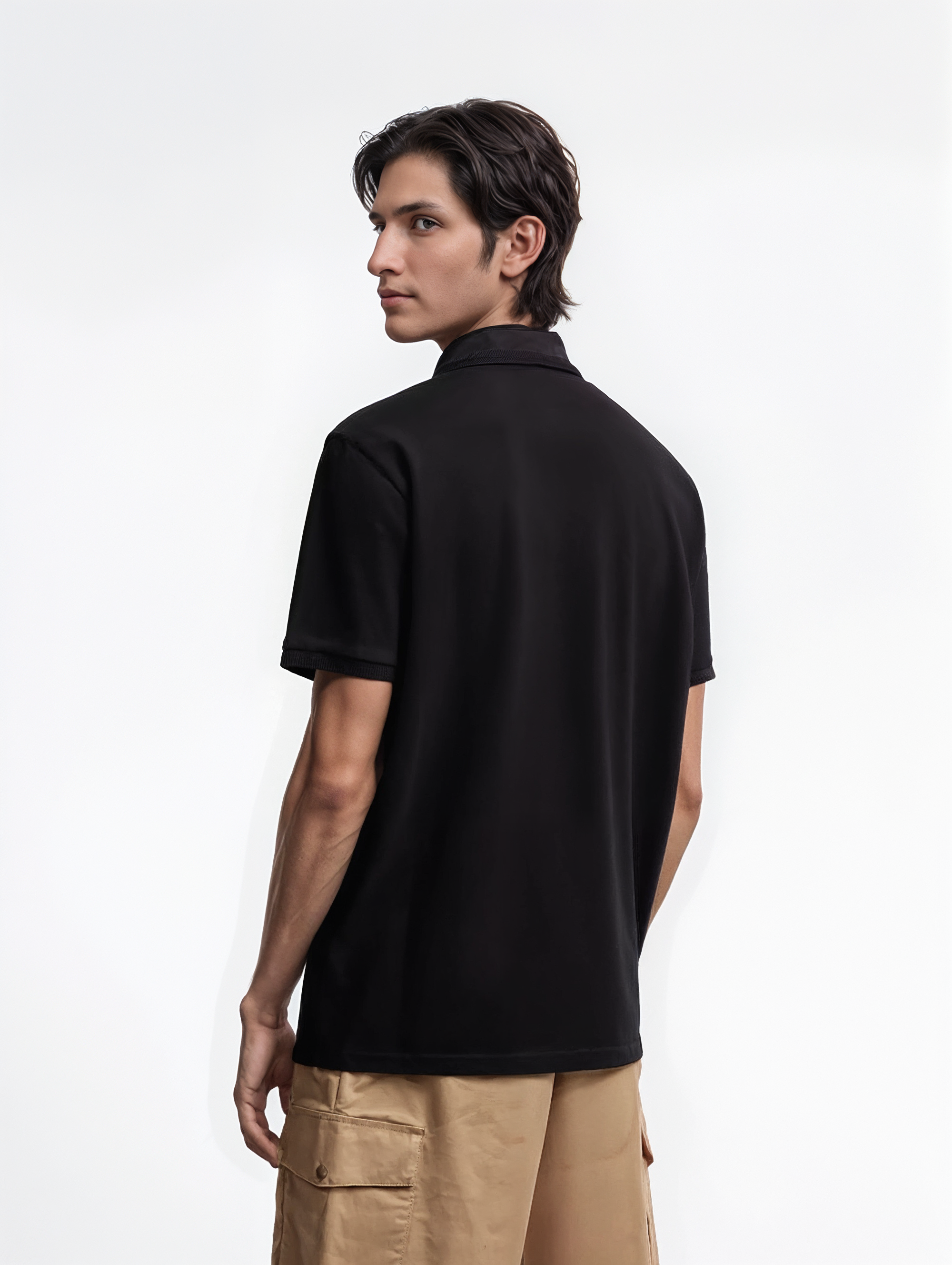 Logo patch polo shirt