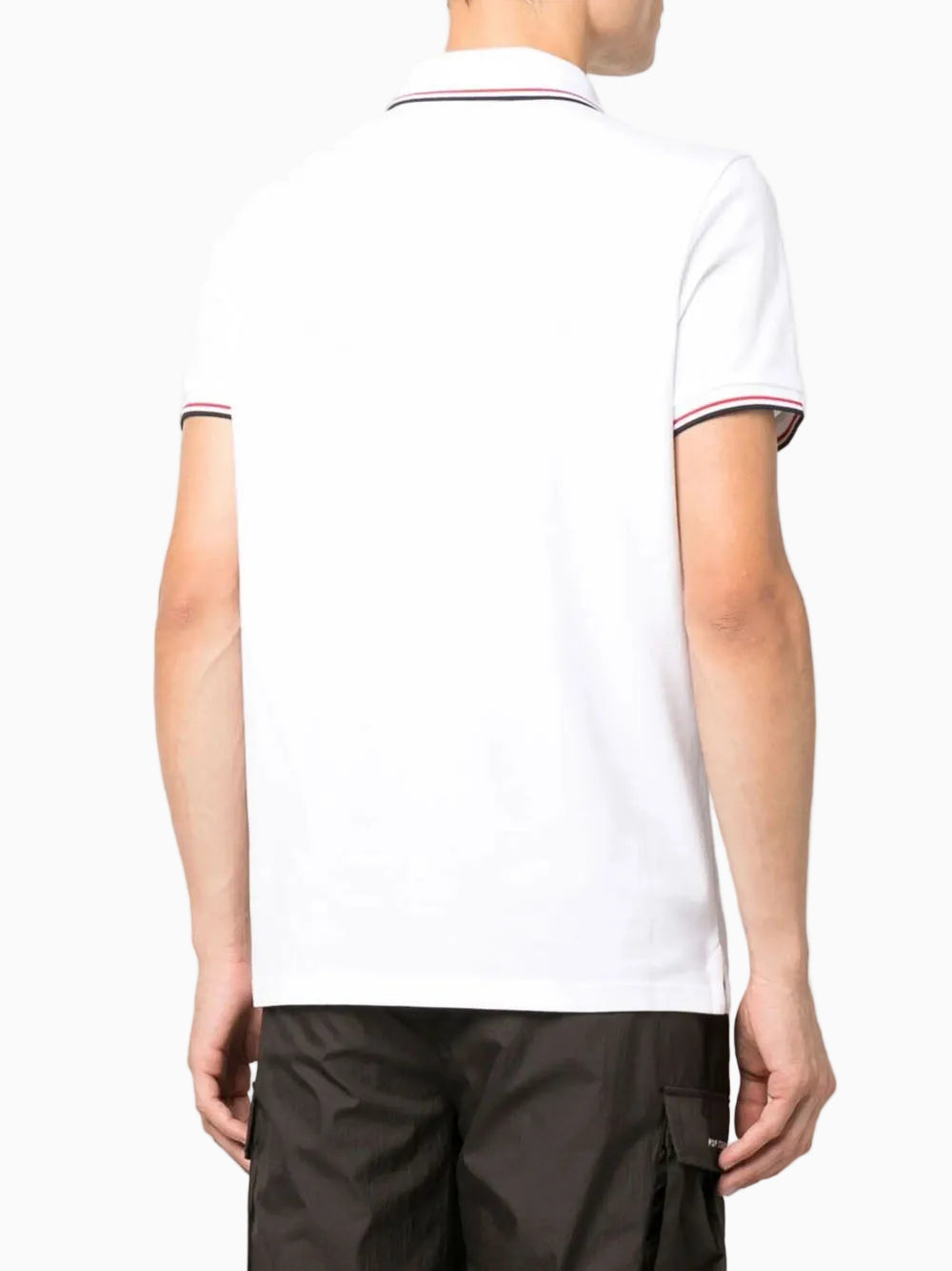Tricolour-trimmed polo shirt