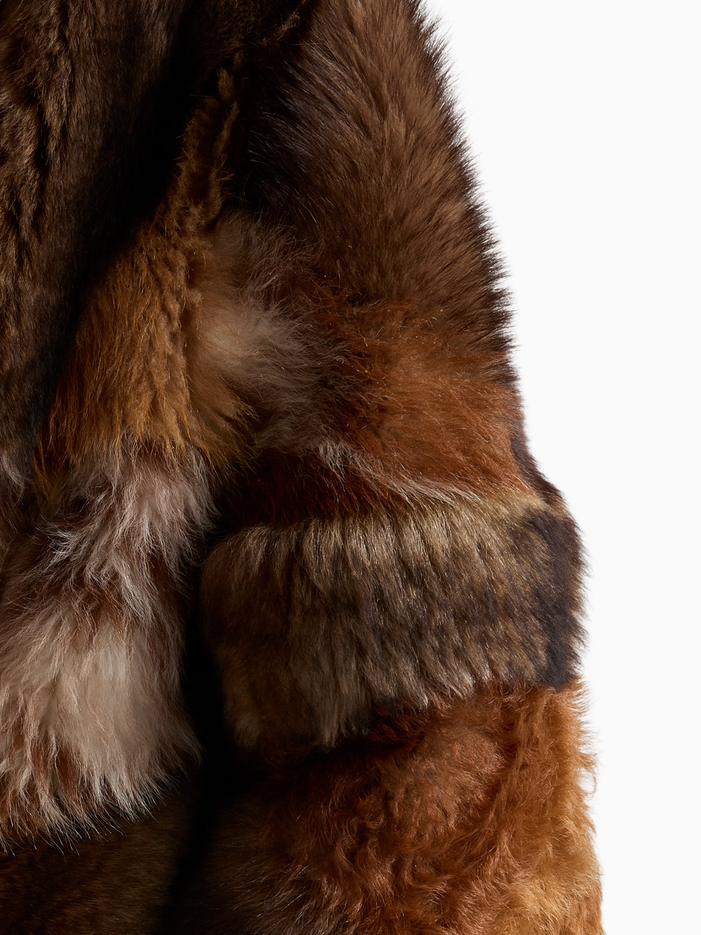 Abrigo de pelo con parches