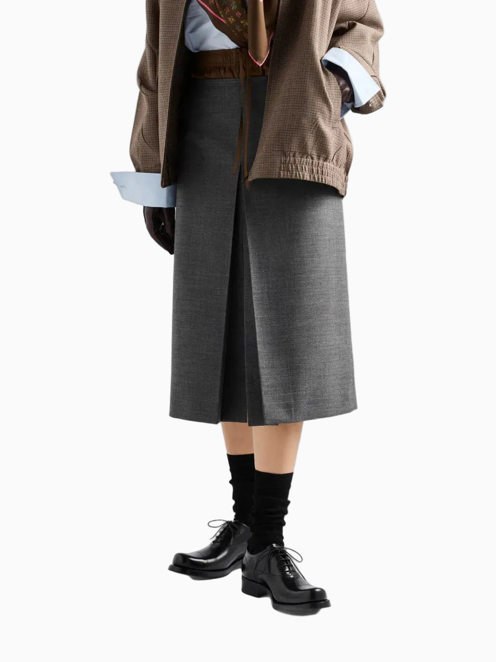 Melange wool skirt