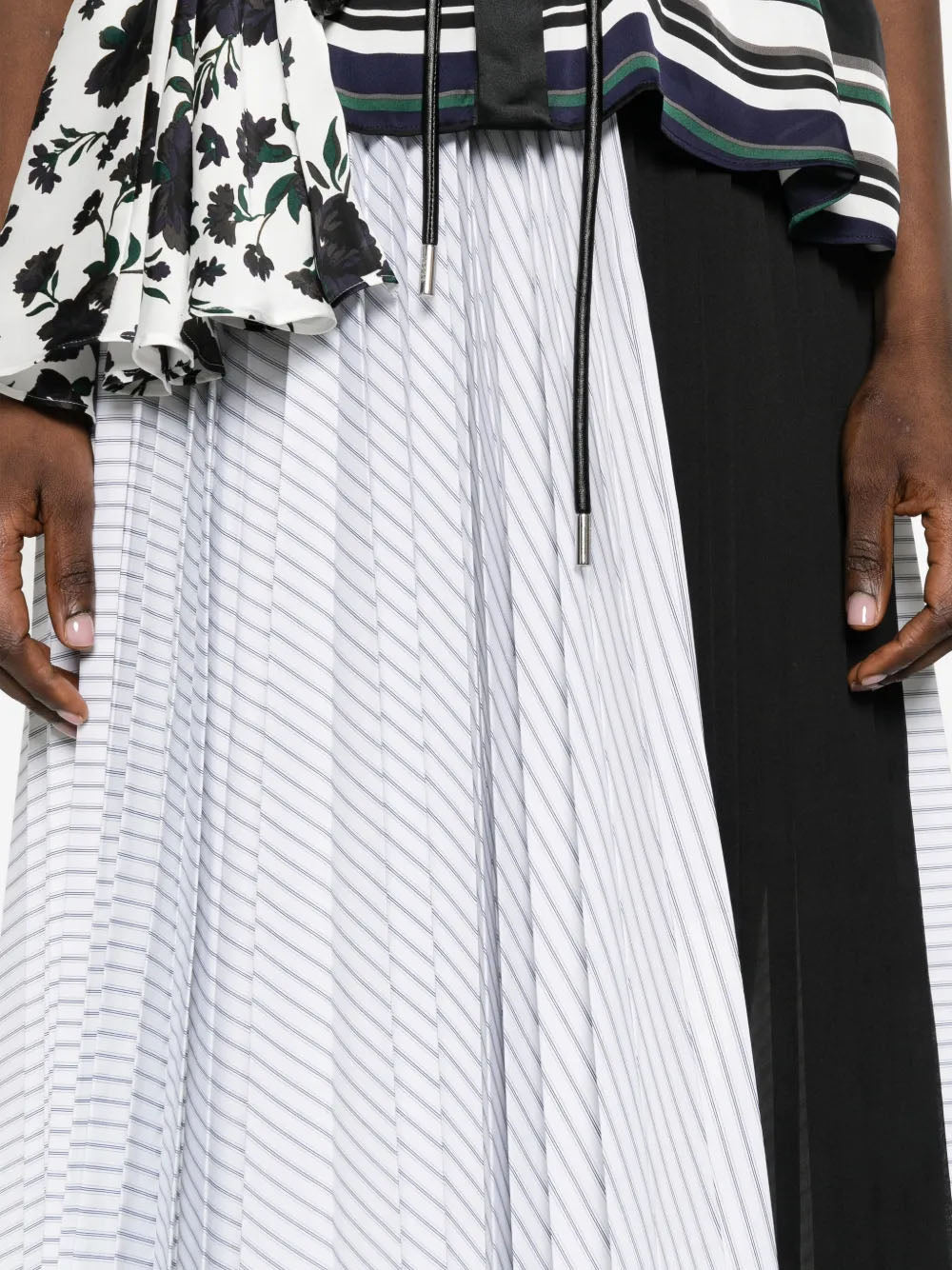 Striped midi skirt