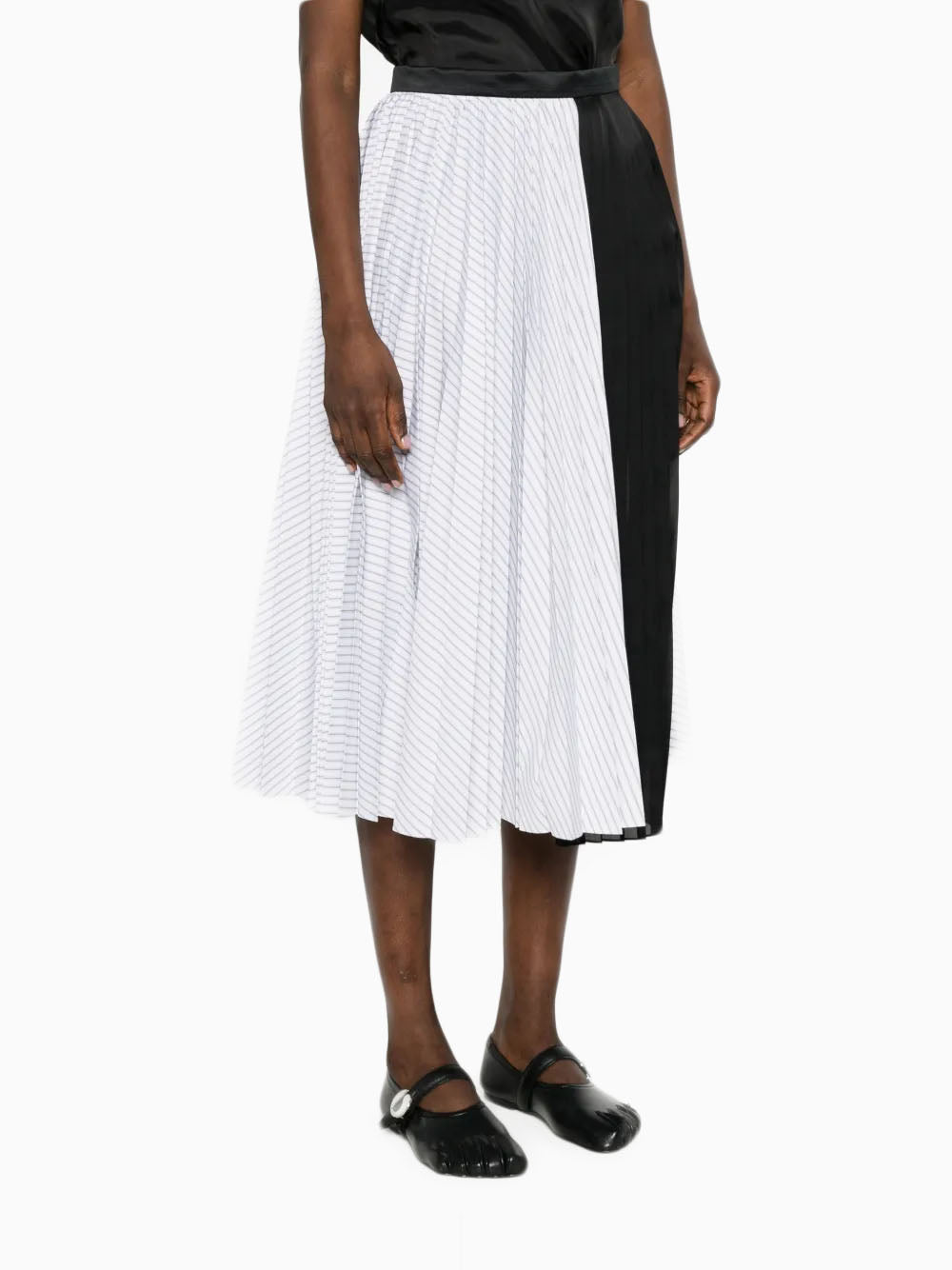 Striped midi skirt
