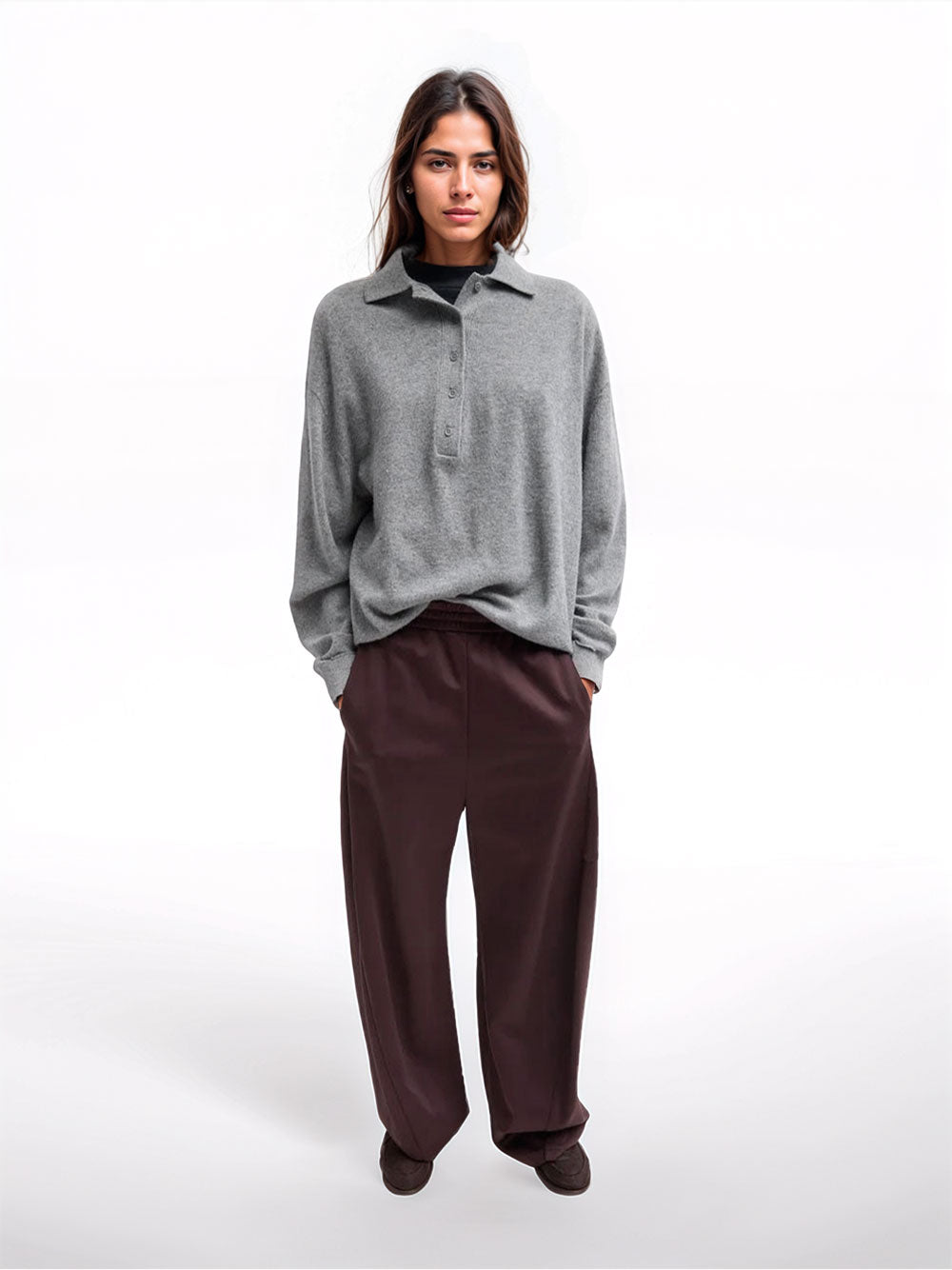 Cashmere polo sweater