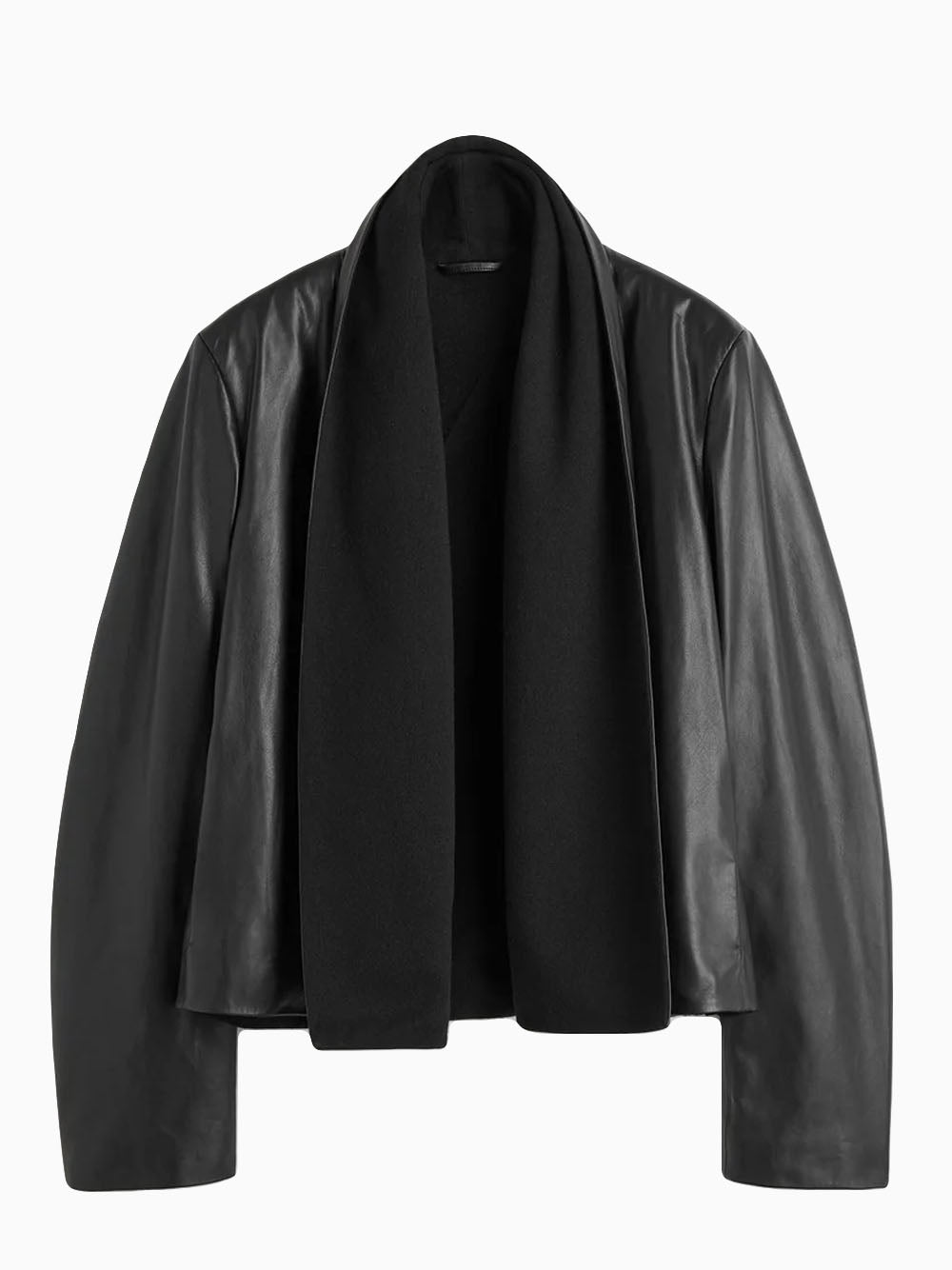 Scarf leather jacket