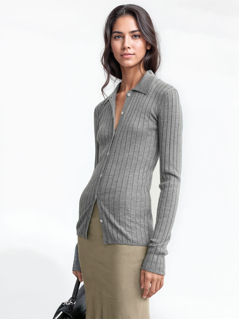 Cardigan cuello polo