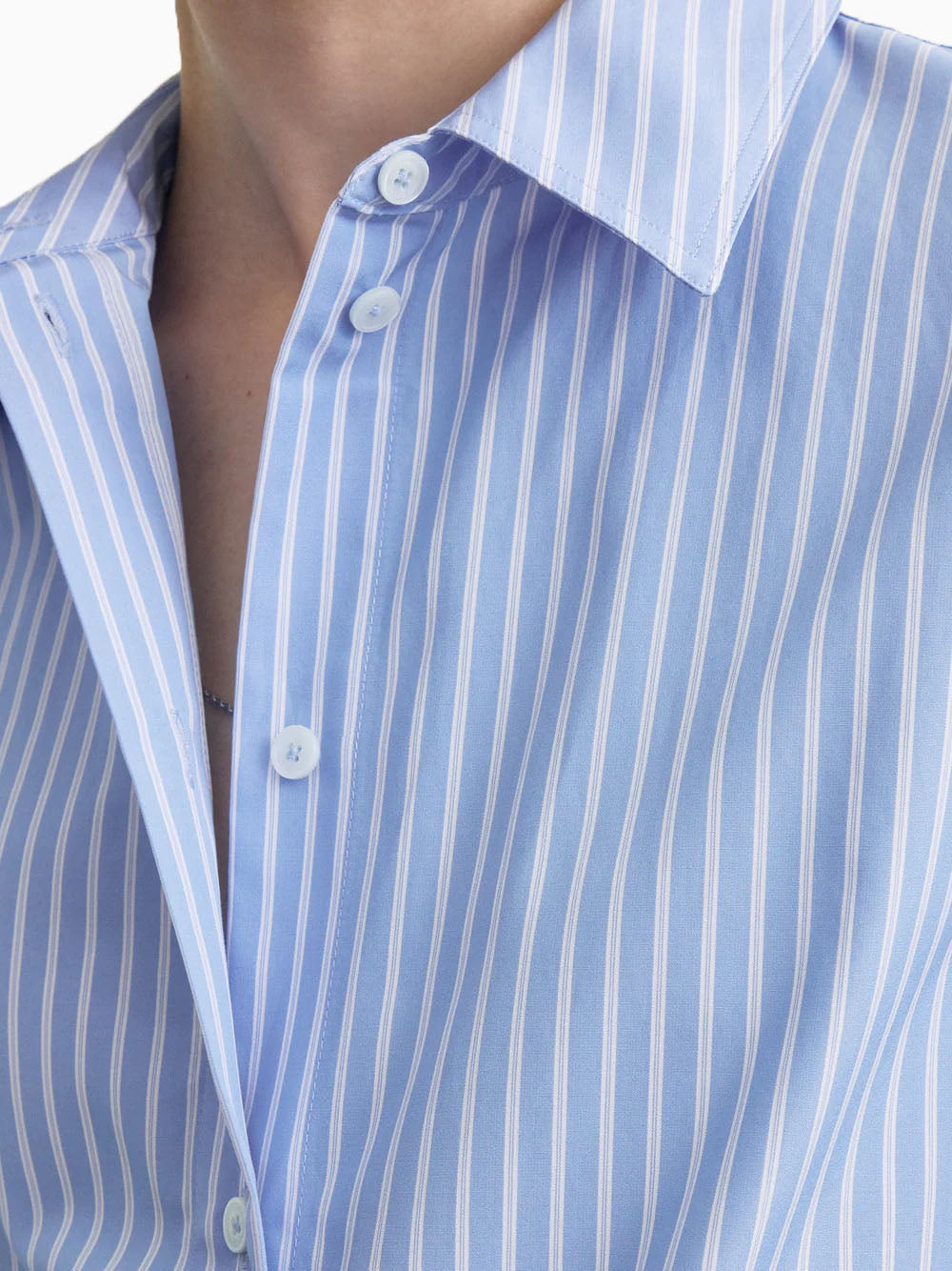 Striped poplin shirt