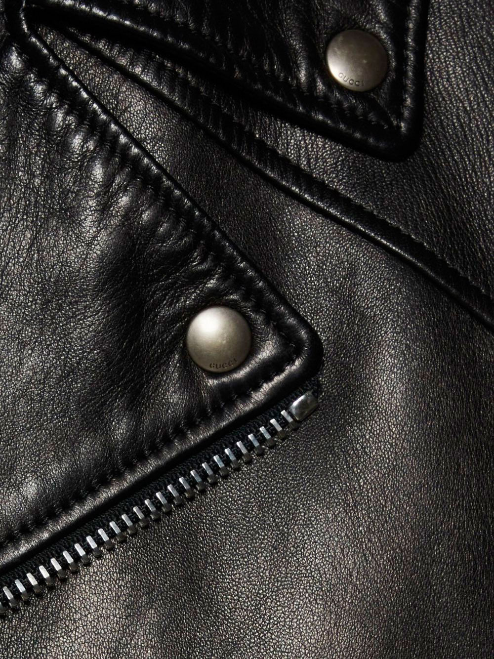 Asymmetrical zip leather jacket