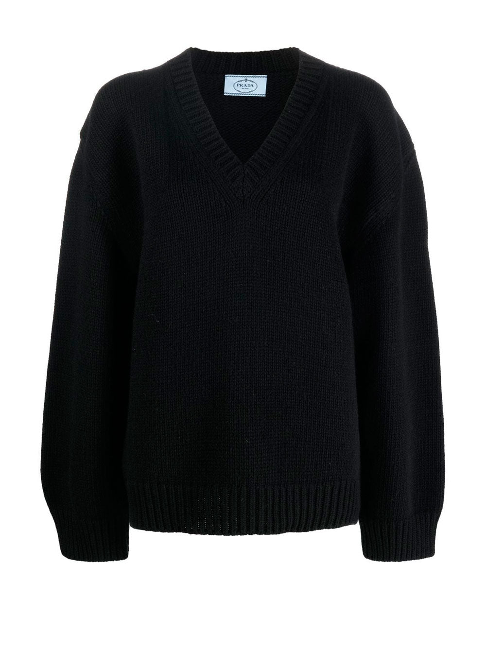 V-neck knitted long-sleeve jumper