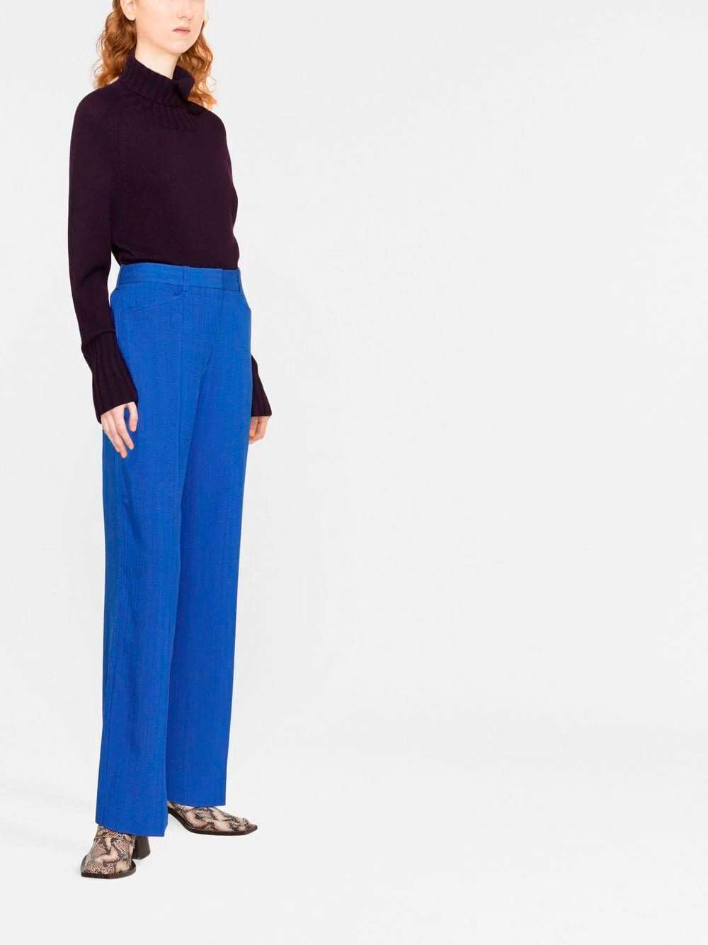 High-waisted straight trousers