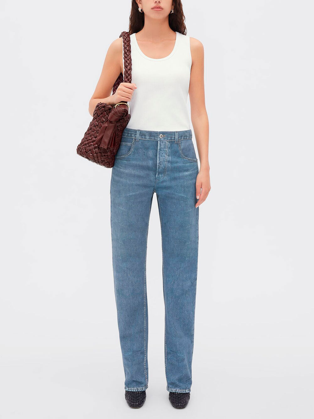 Stretch rib cotton tank top