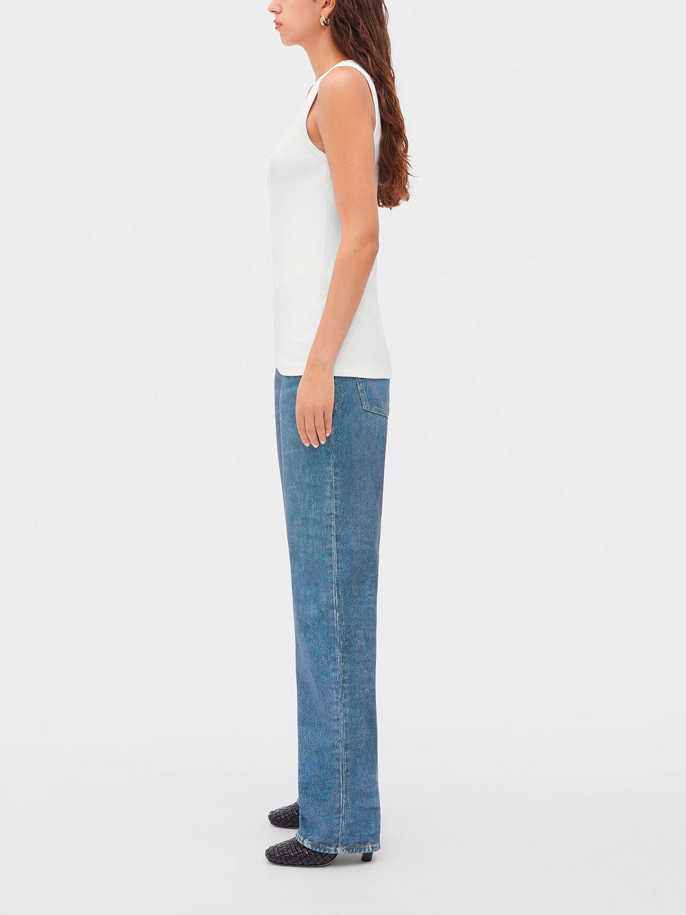 Stretch rib cotton tank top