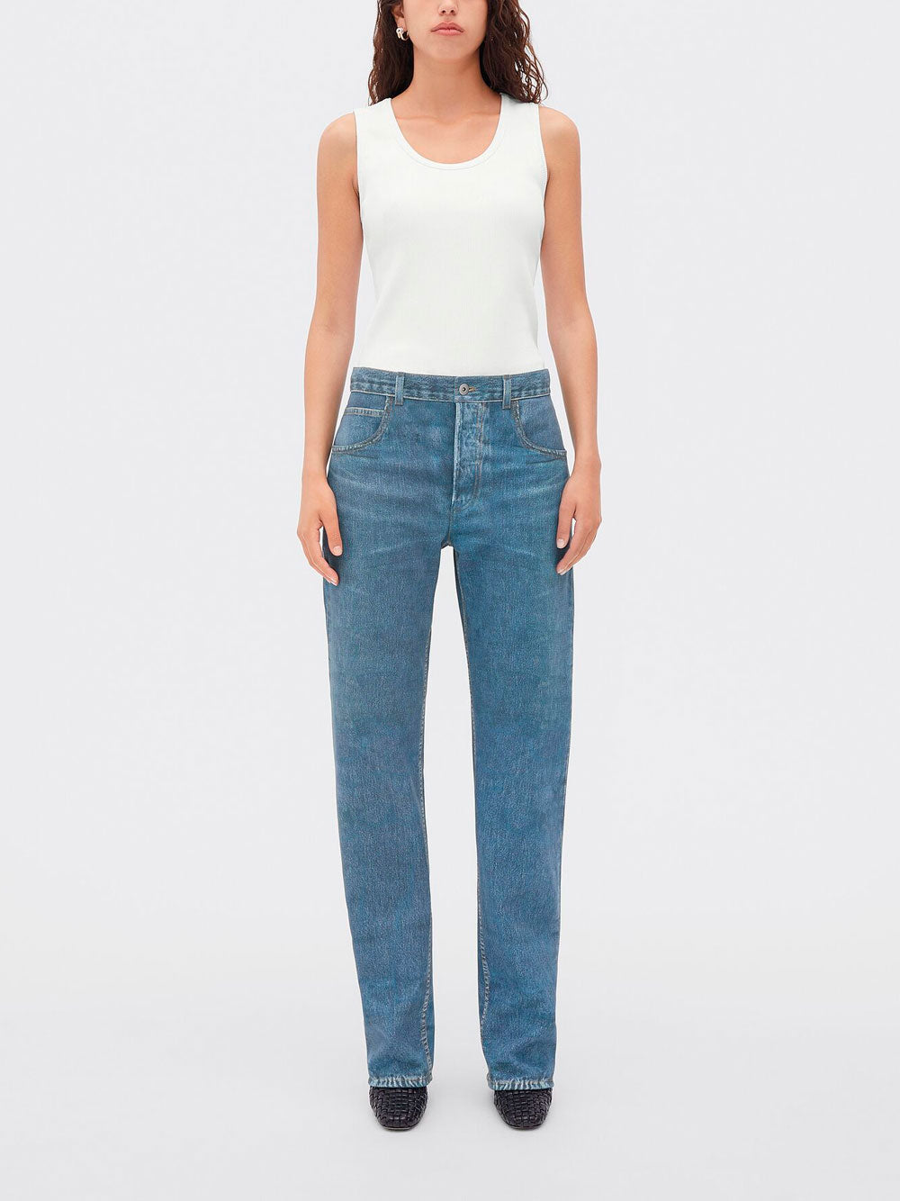 Stretch rib cotton tank top