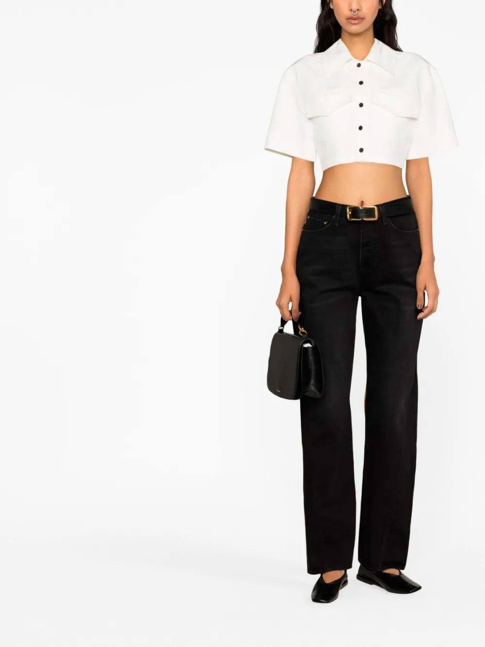 Jeans de pierna recta con costura Twisted