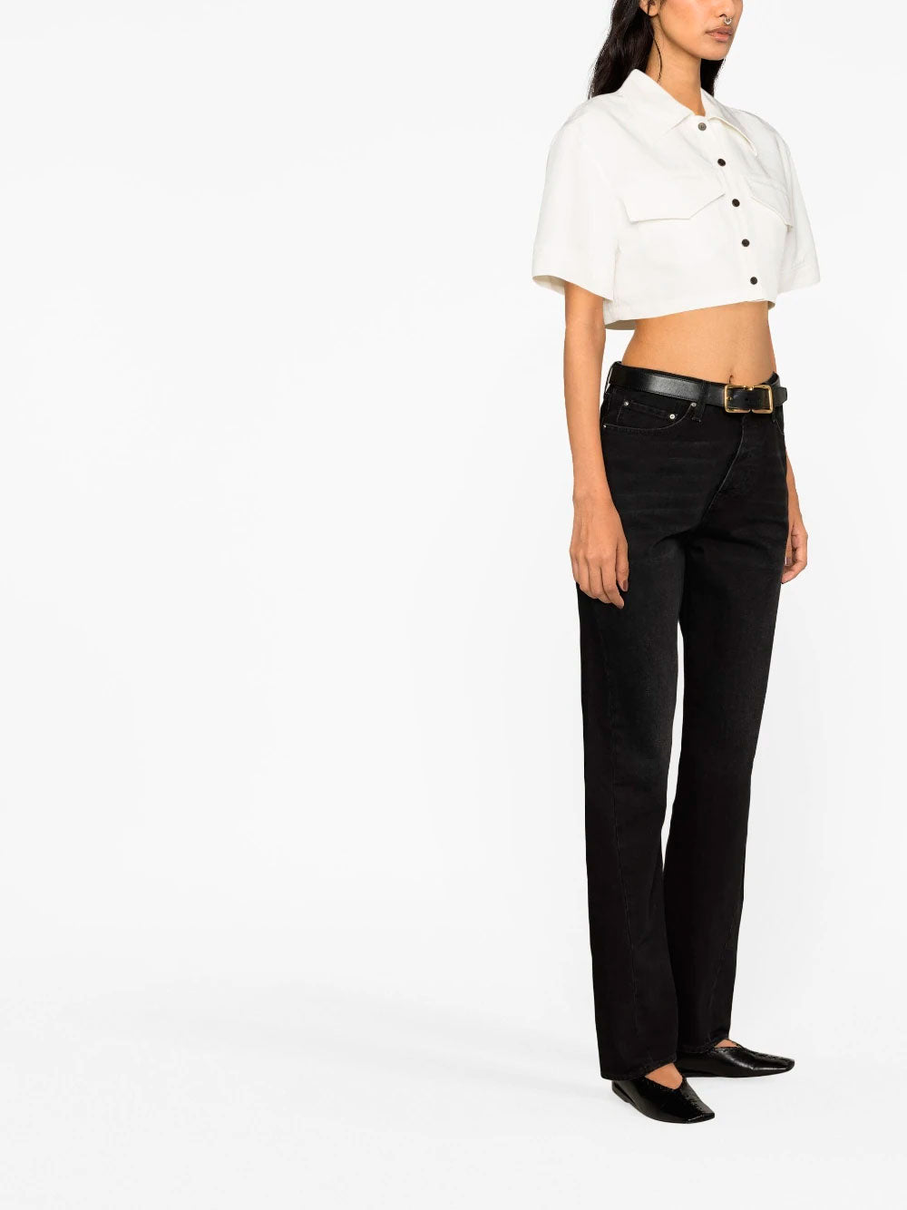 Jeans de pierna recta con costura Twisted