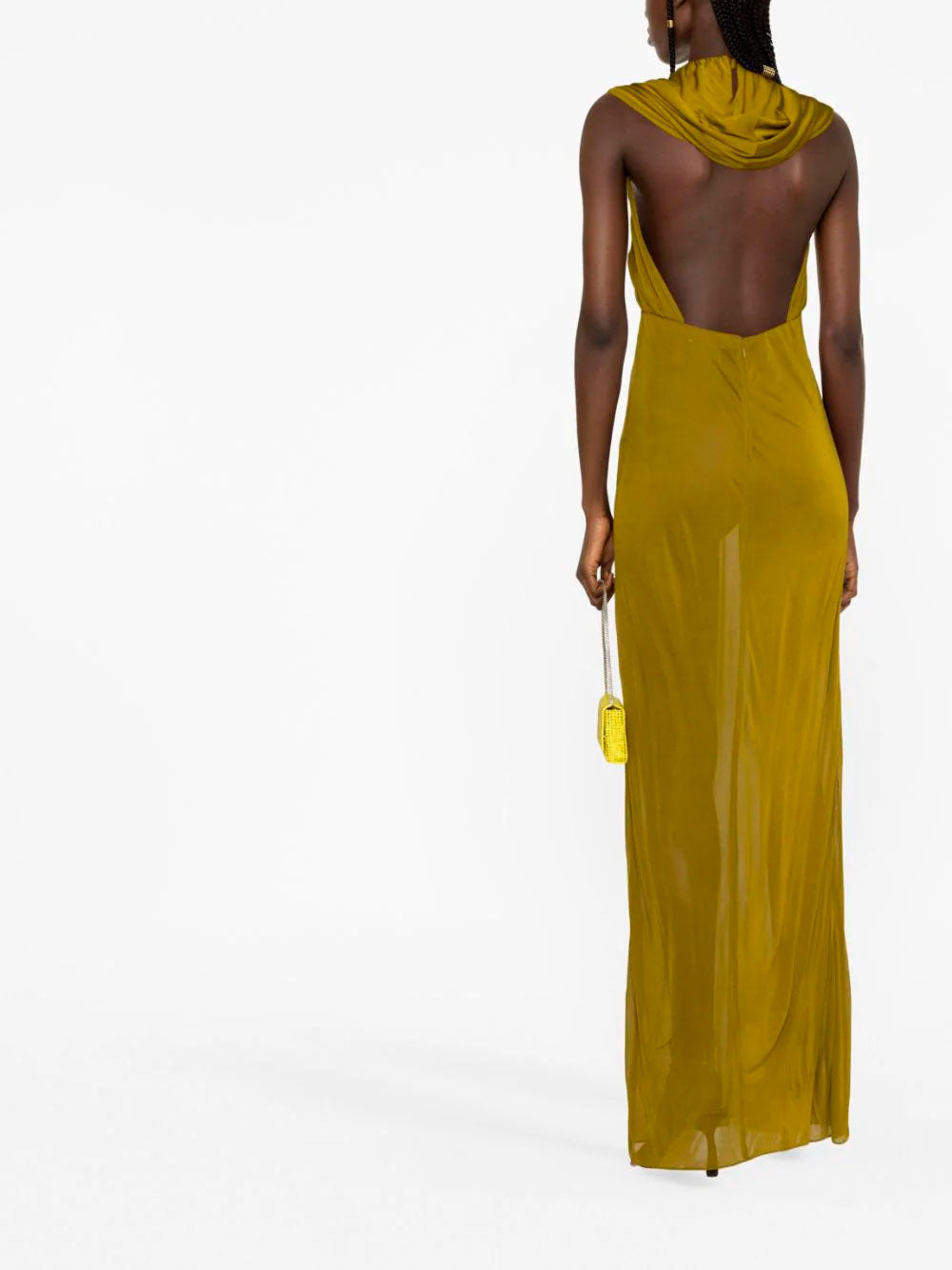 Maxi vestido cut-out con capucha