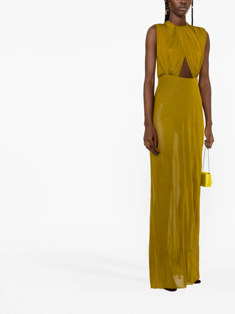 Maxi vestido cut-out con capucha