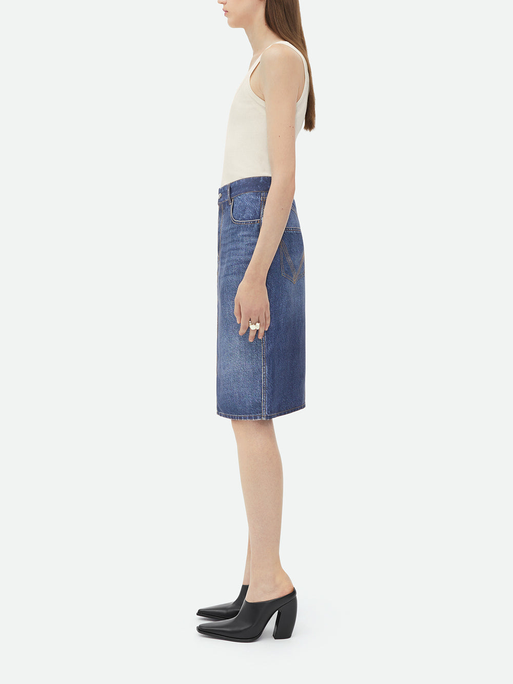 Demin printed skirt