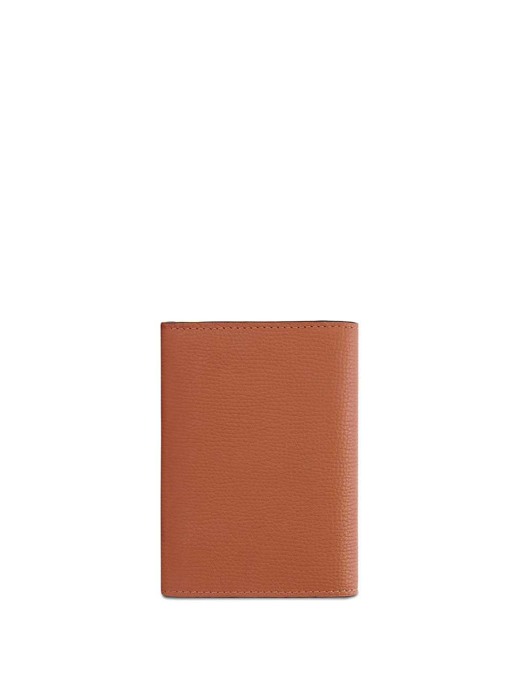 Anagram small vertical wallet in pebble grain calfskin