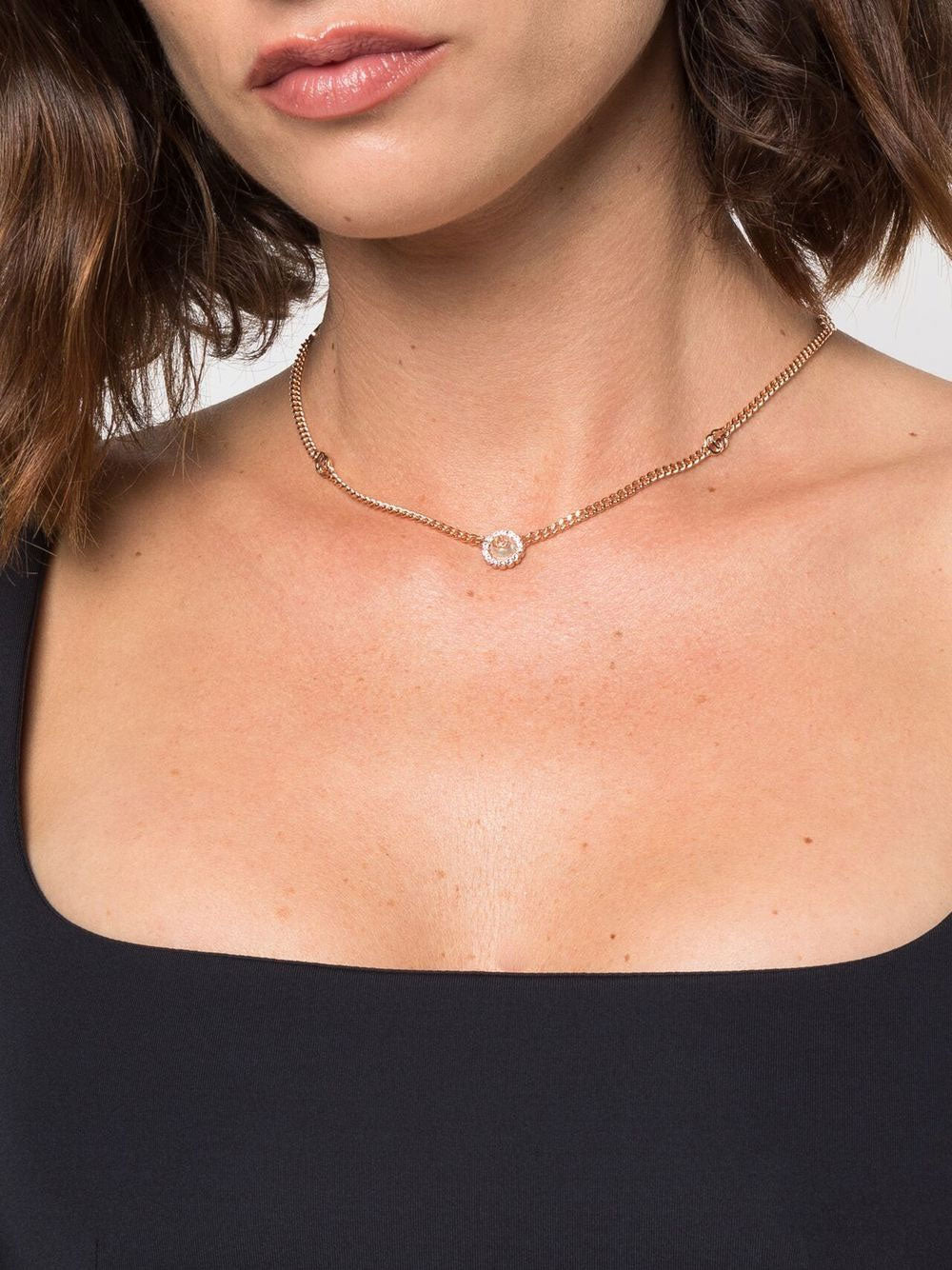 Double G crystal-embellished necklace