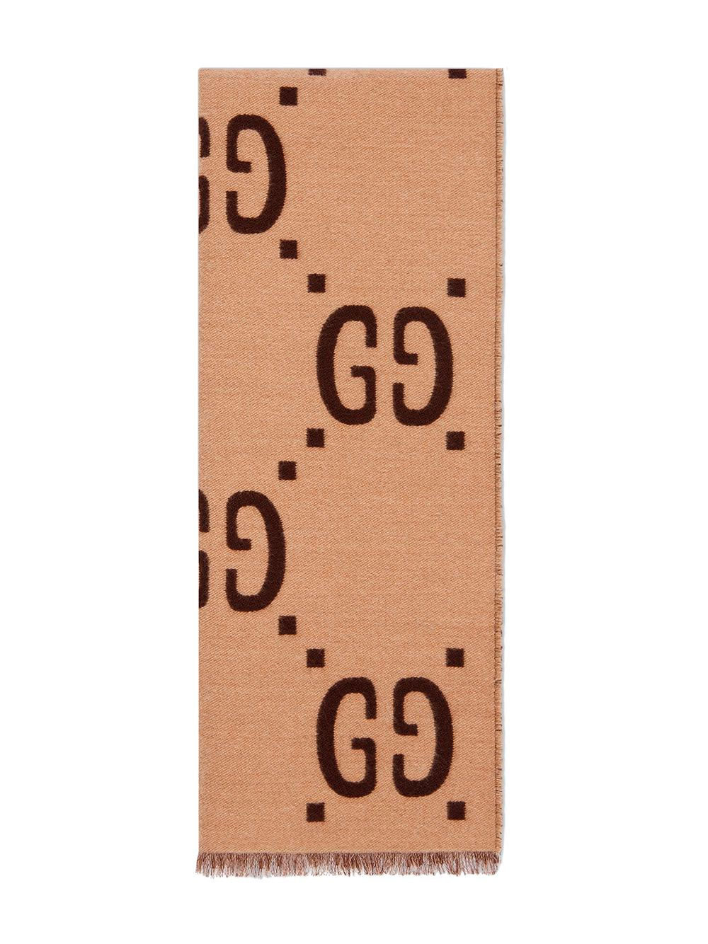 Bufanda Freedom de lana y seda en jacquard GG