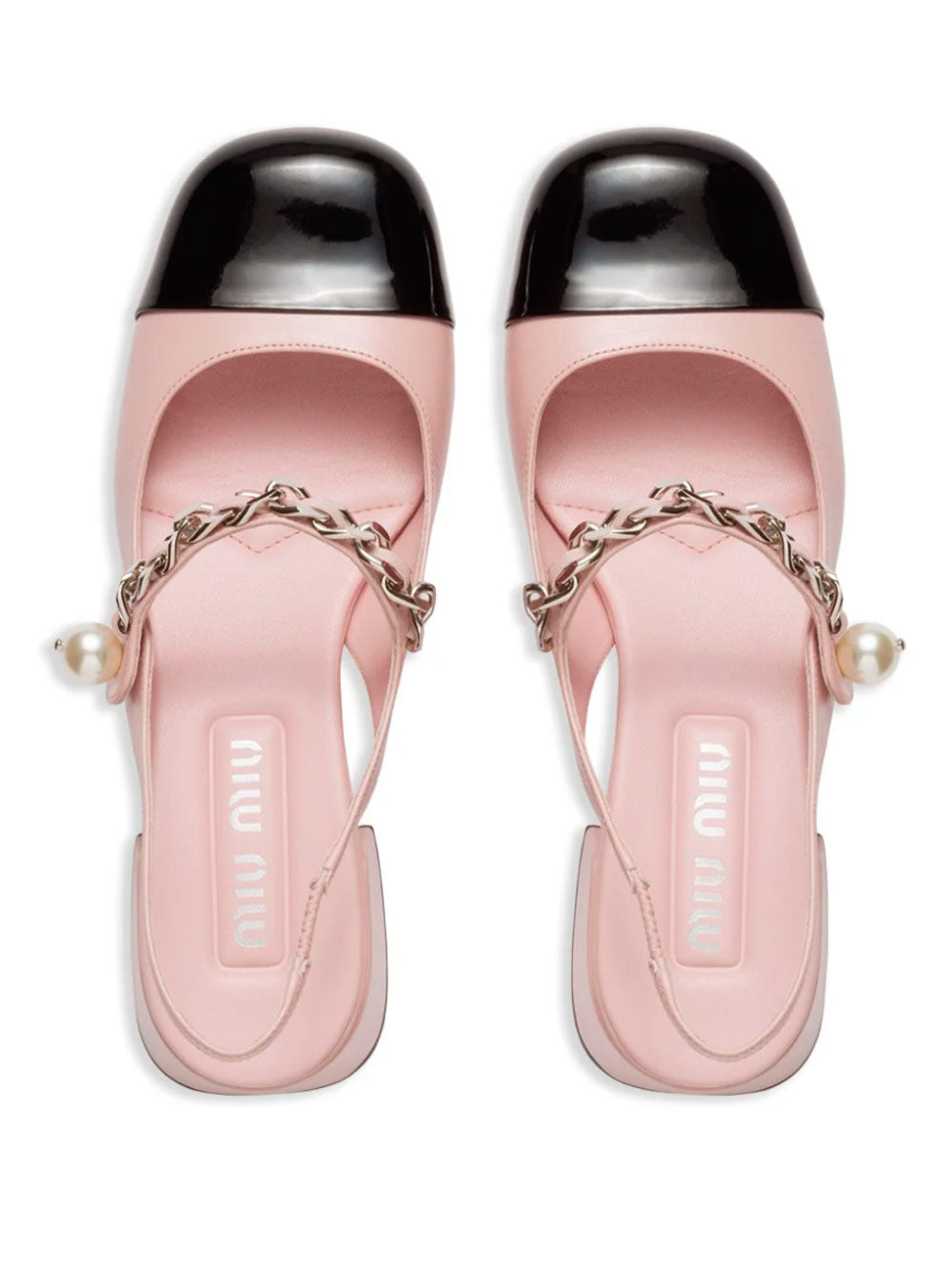 Zapatos de tacón destalonados de piel