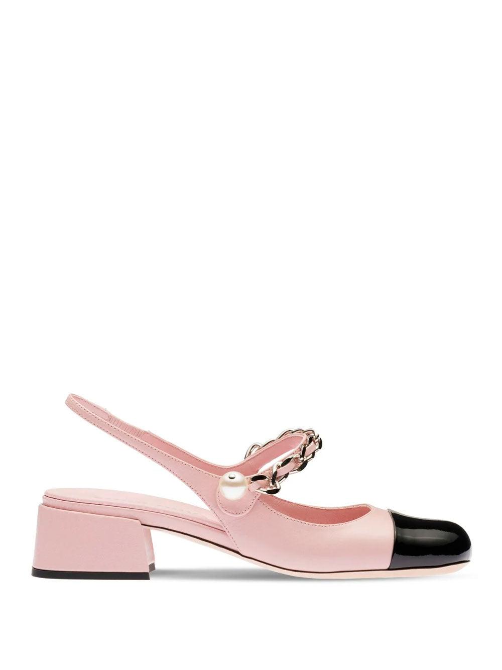 Zapatos de tacón destalonados de piel