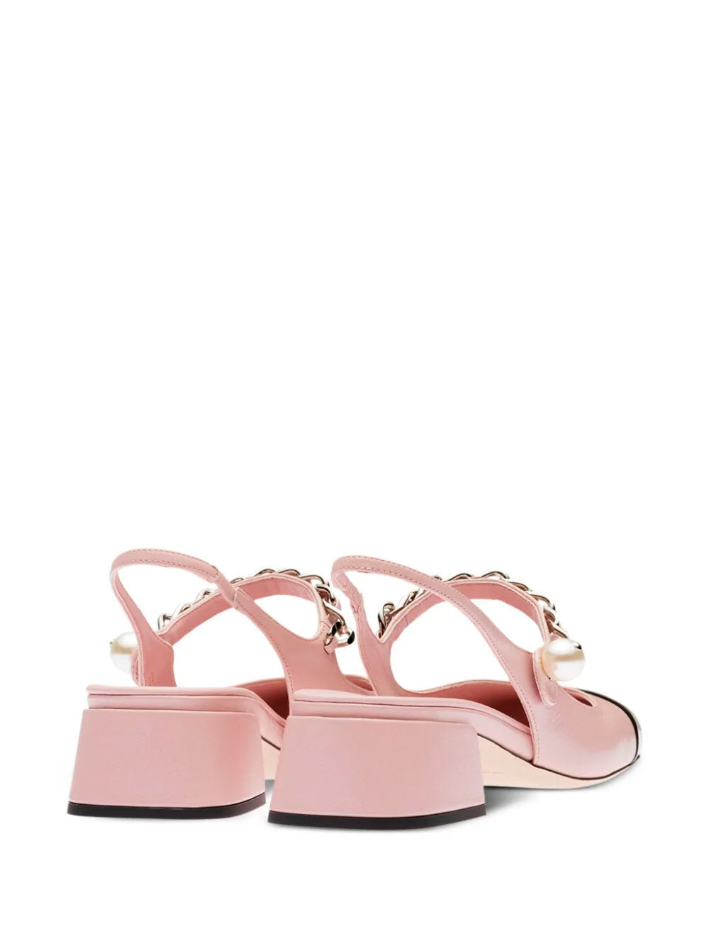 Zapatos de tacón destalonados de piel