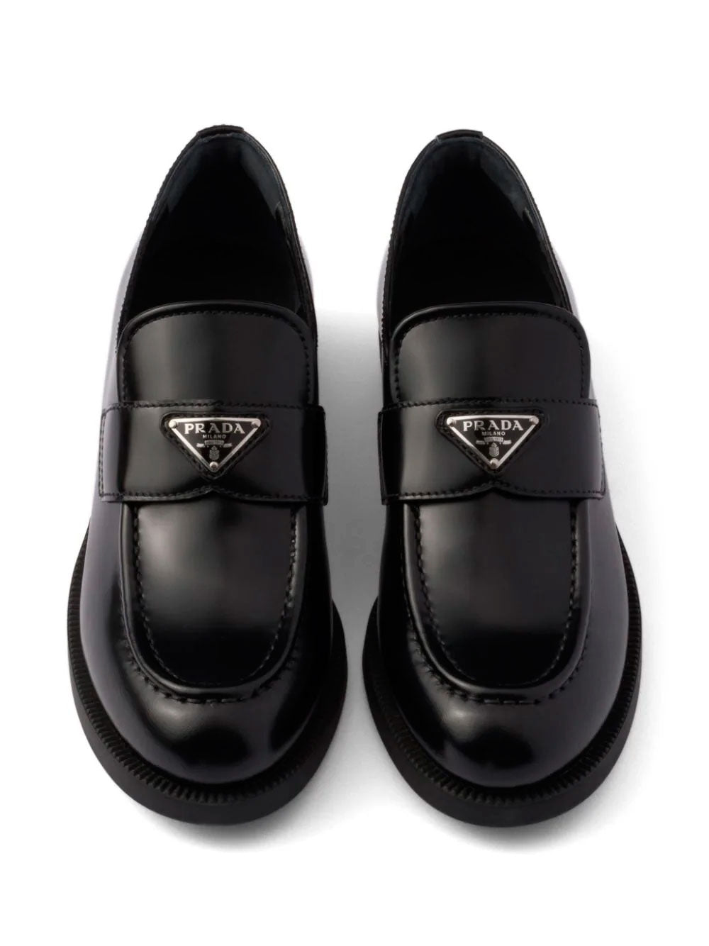 Brushed leather loafers