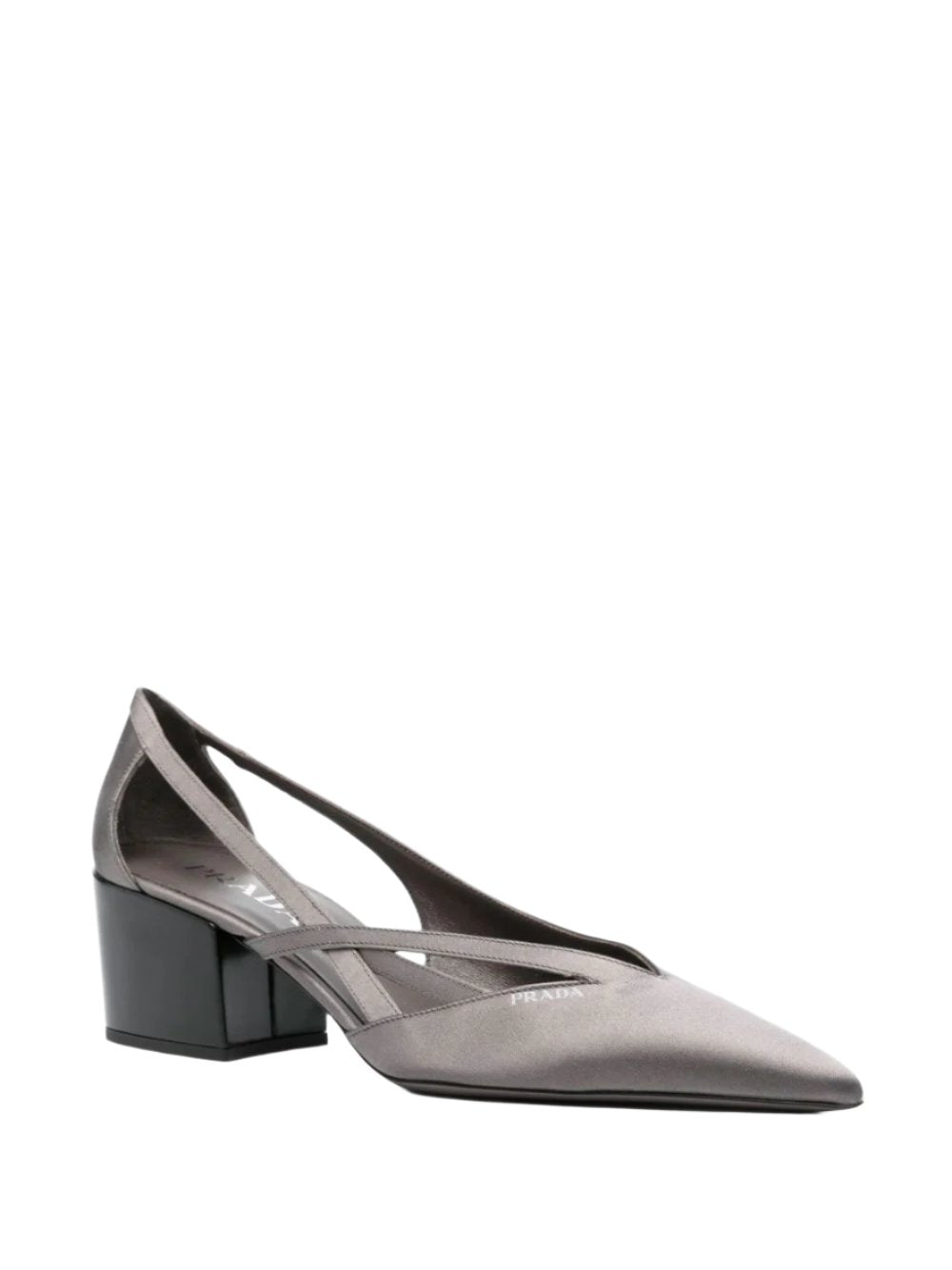 Satin cut-out pumps