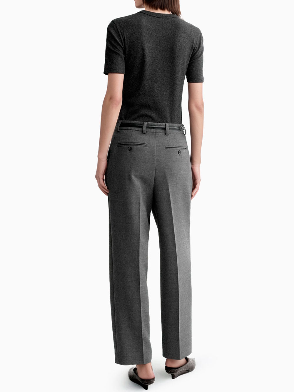 Pleated straight trousers