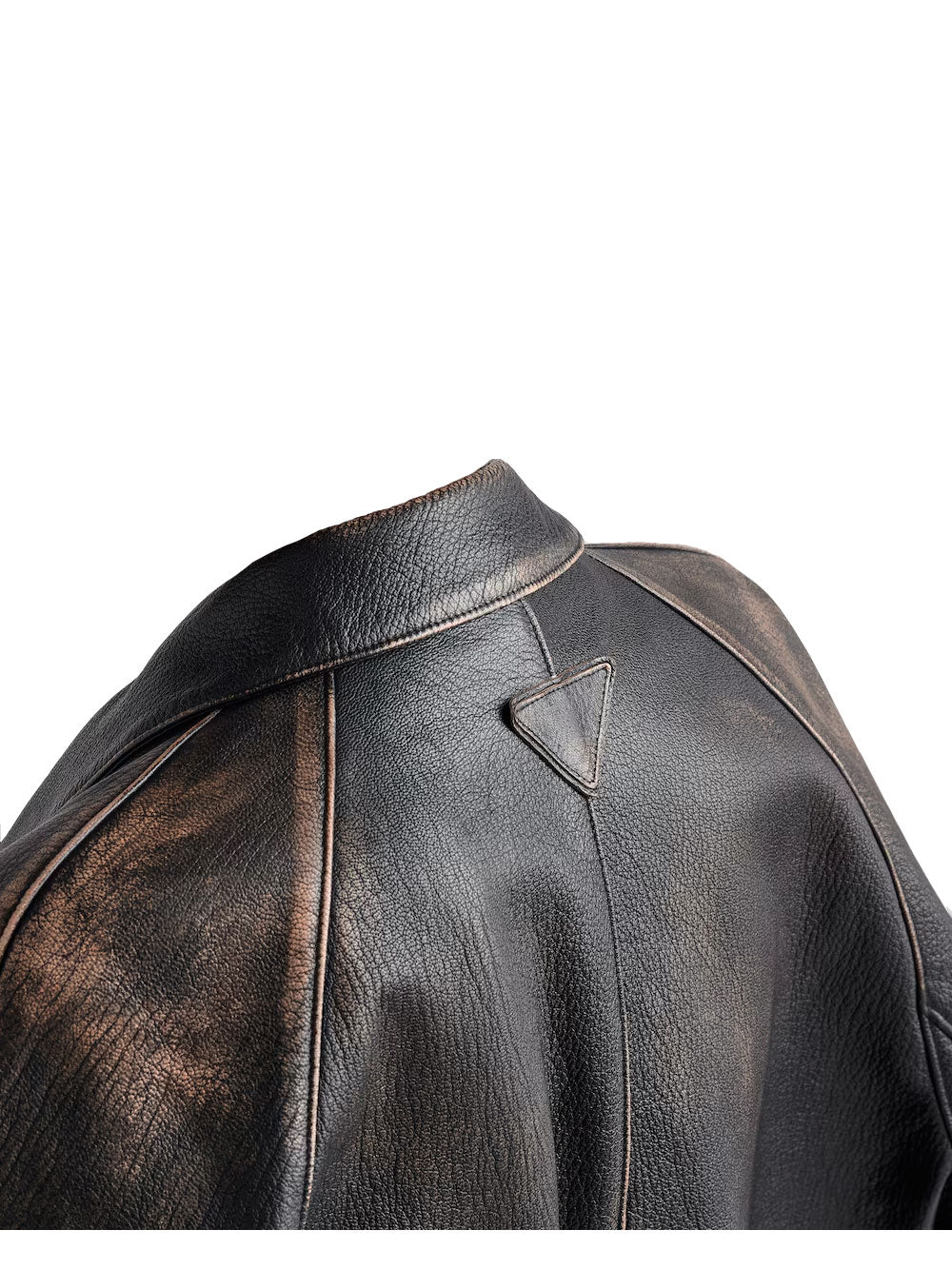 Leather blouson jacket