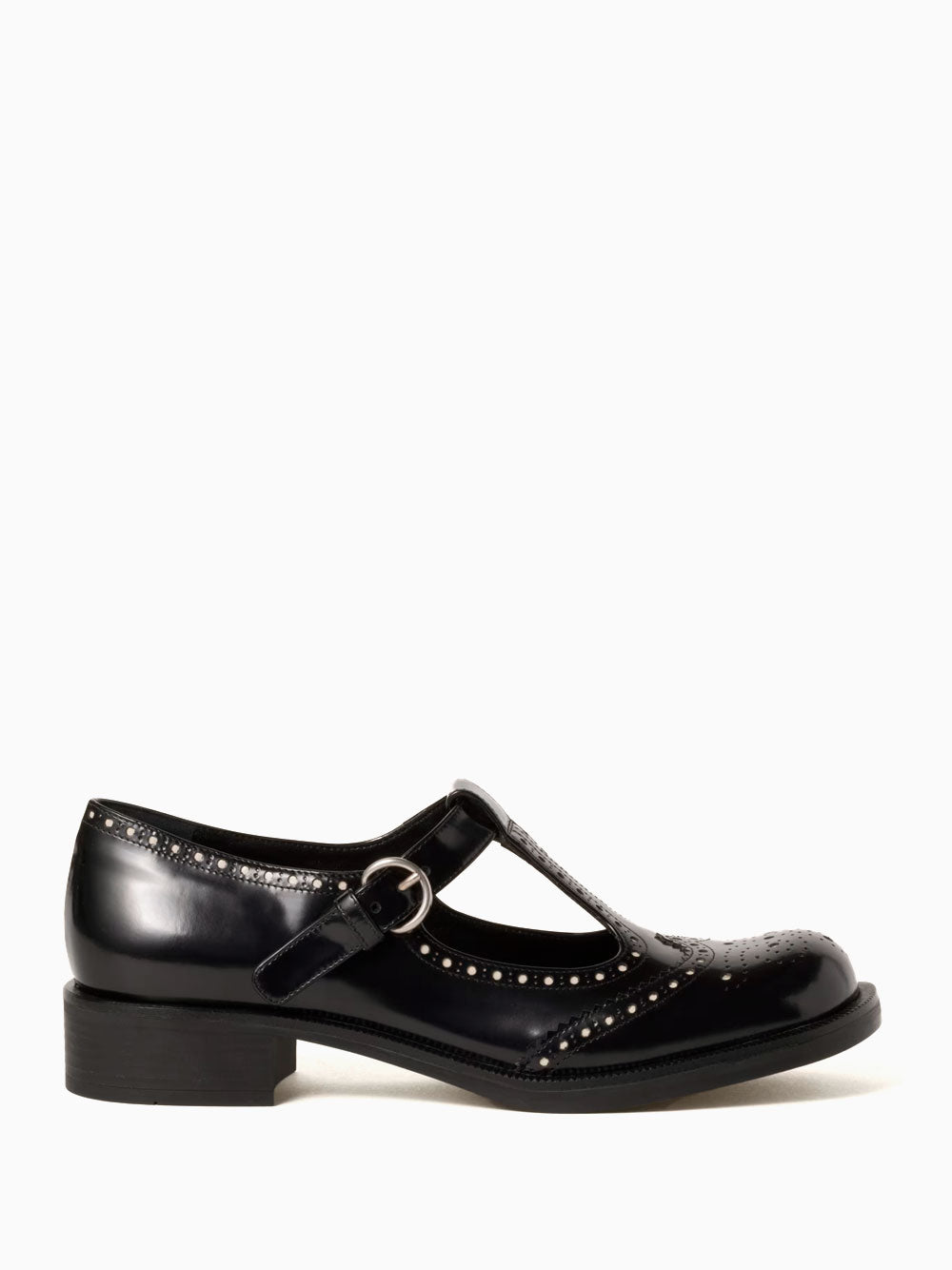 T-strap brogue shoes