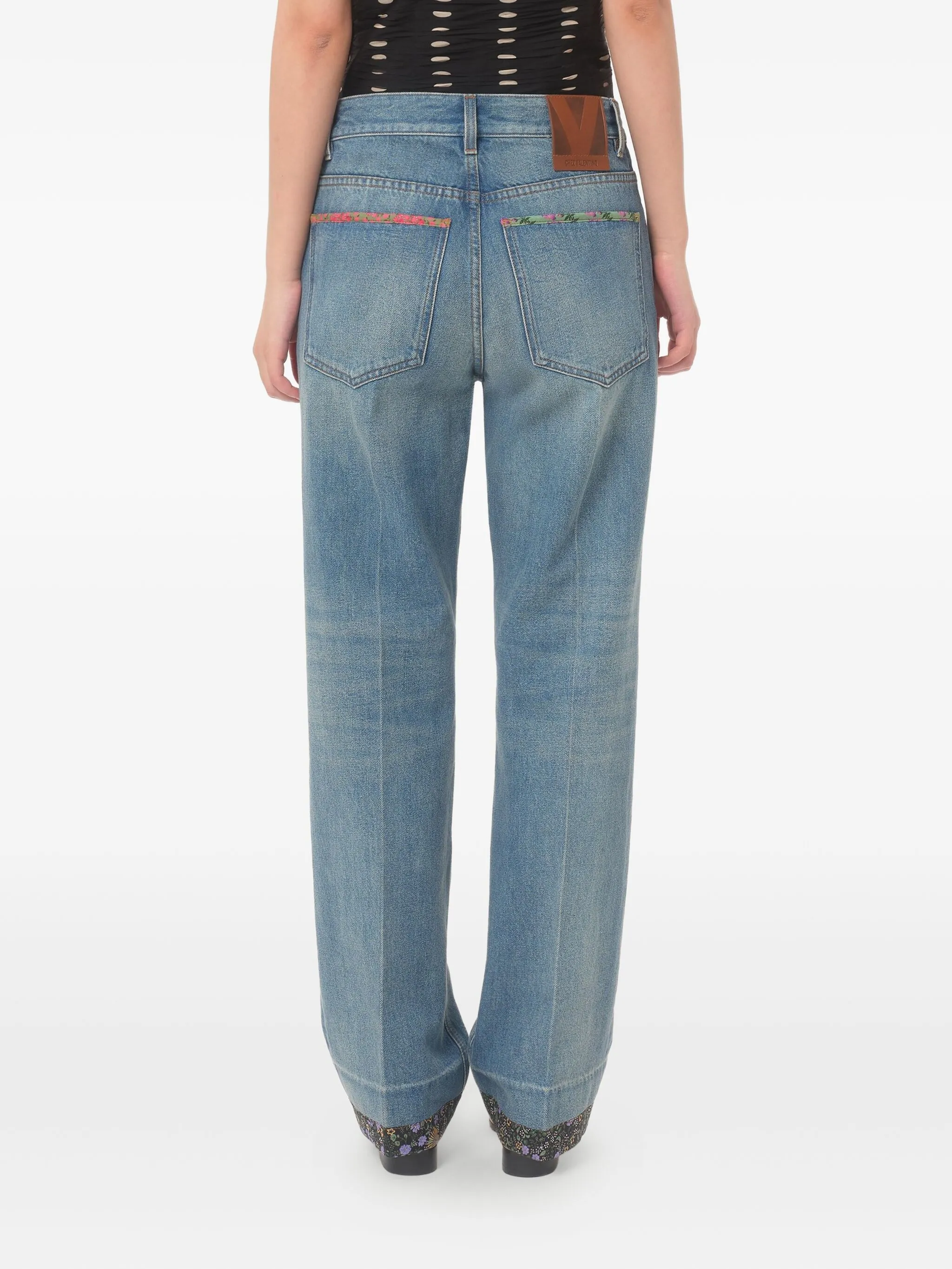 Floral-trim jeans | Valentino | OTTODISANPIETRO Floral-trim jeans | Valentino | OTTODISANPIETRO