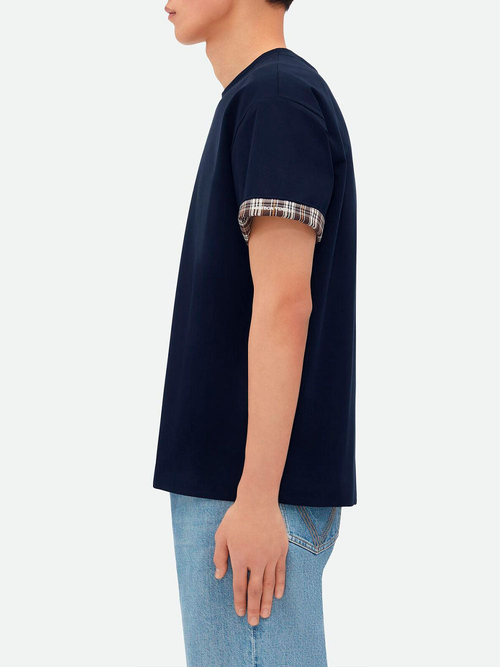 Double layer checked T-shirt