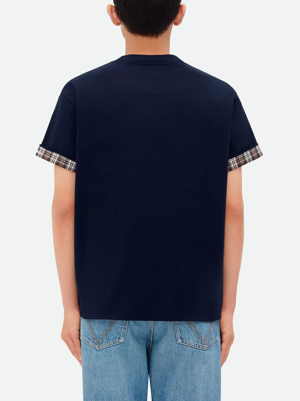 Double layer checked T-shirt