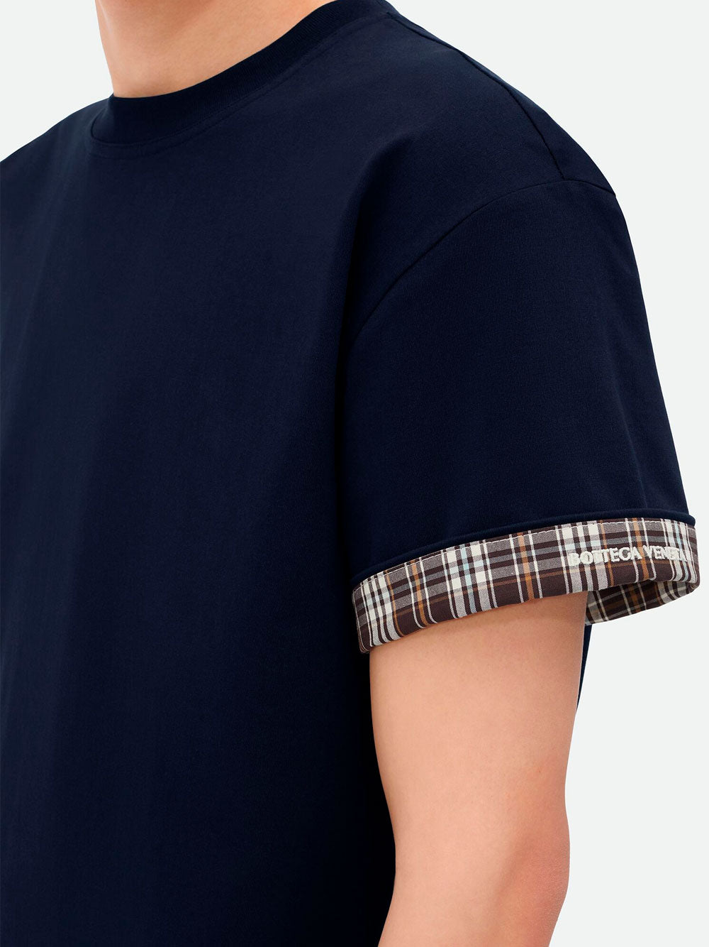 Double layer checked T-shirt