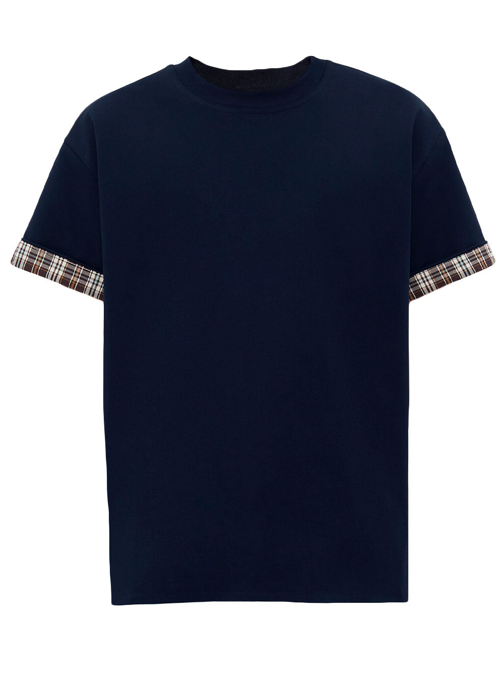 Double layer checked T-shirt