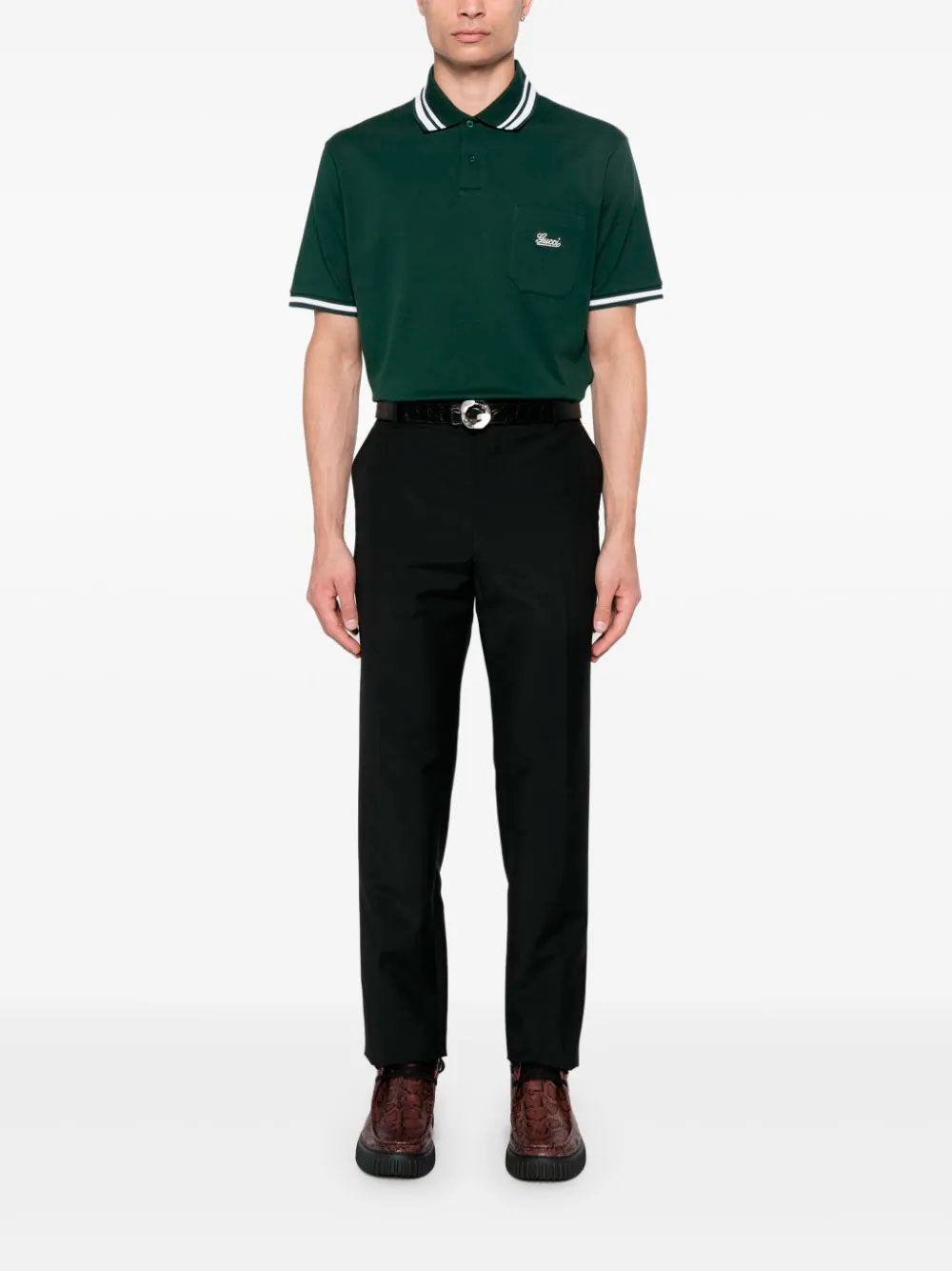 Logo-embroidered polo shirt