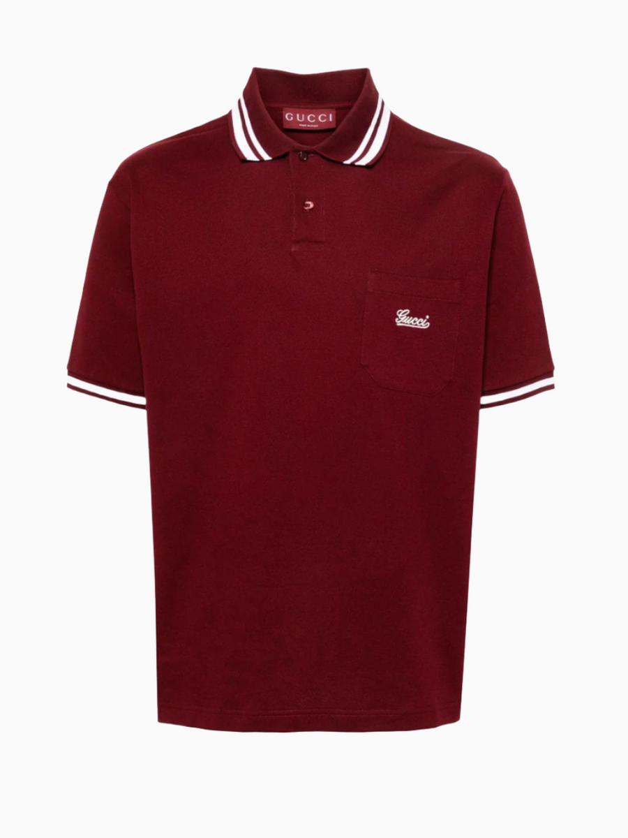 Gucci embroidered polo shirt shop