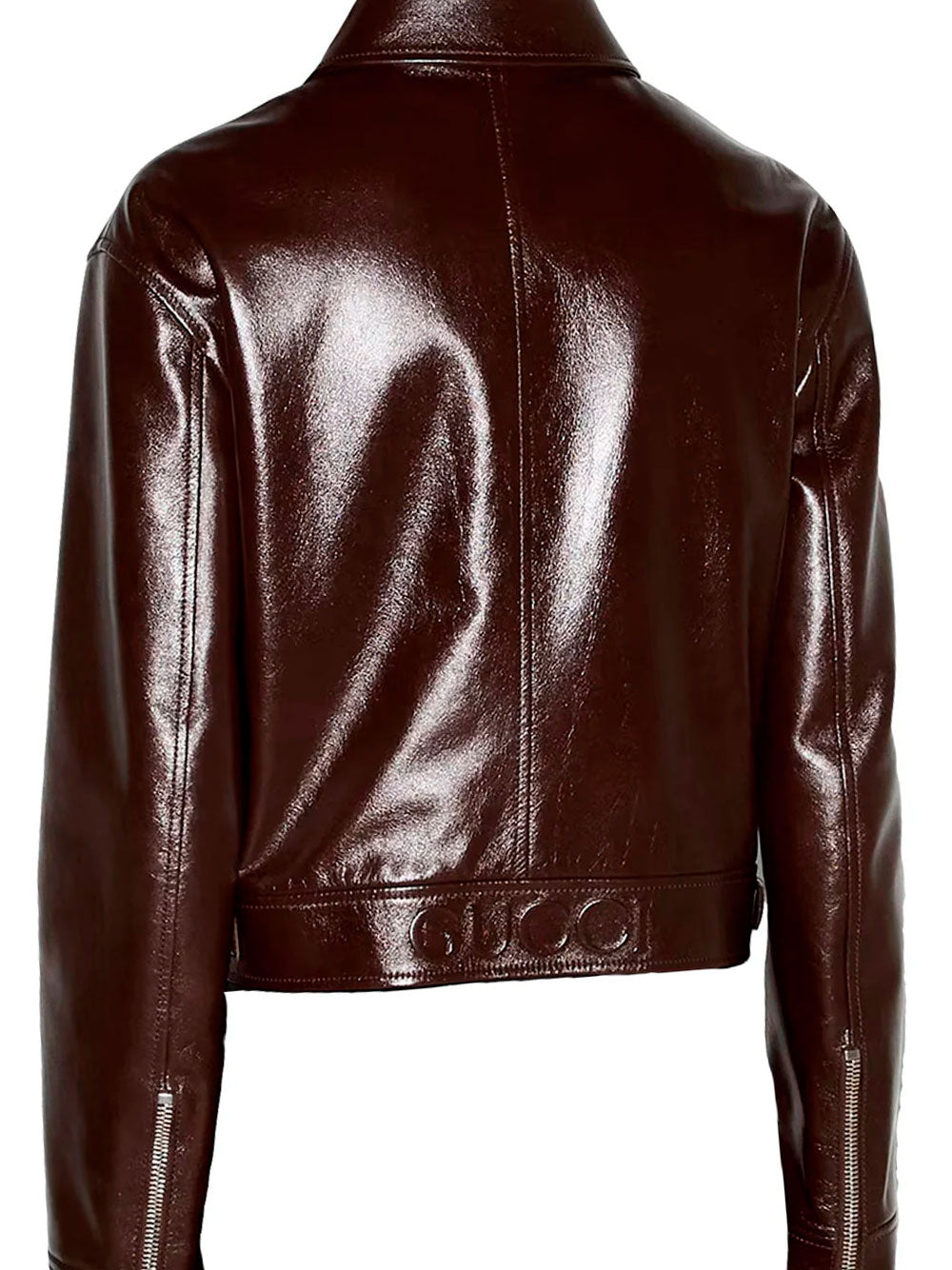 Leather debossed jacket