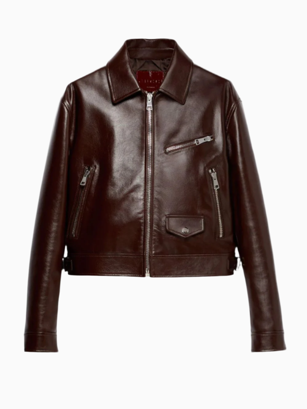 Leather debossed jacket