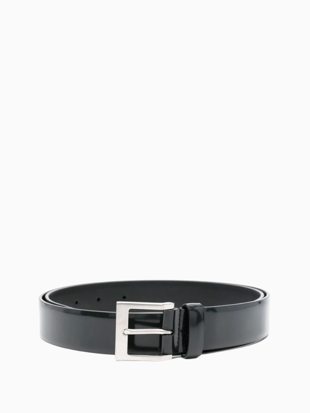 Patent-finish leather belt