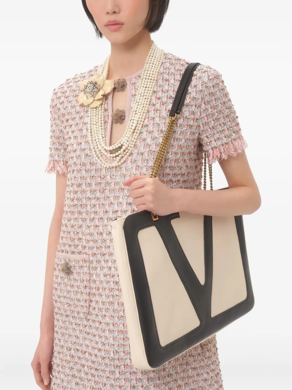 Embroidered tweed dress | Valentino | OTTODISANPIETRO Embroidered tweed dress | Valentino | OTTODISANPIETRO