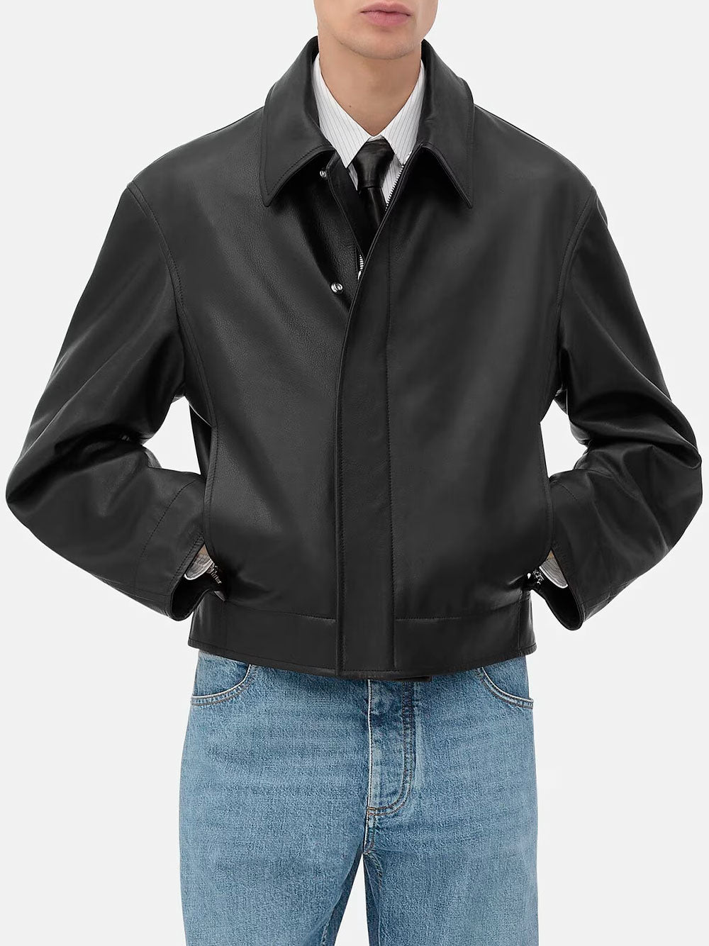 Leather blouson