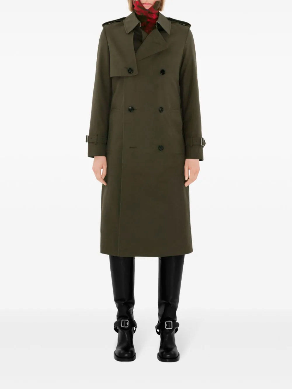 Notched-lapel trench coat