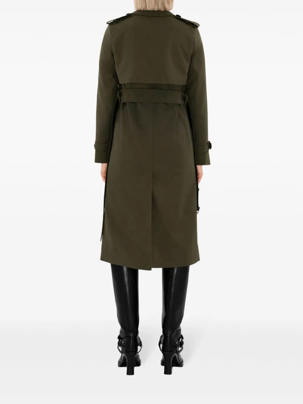 Notched-lapel trench coat