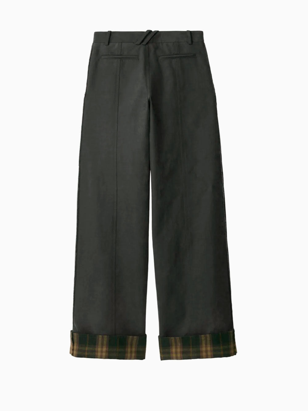 Check-trim trousers