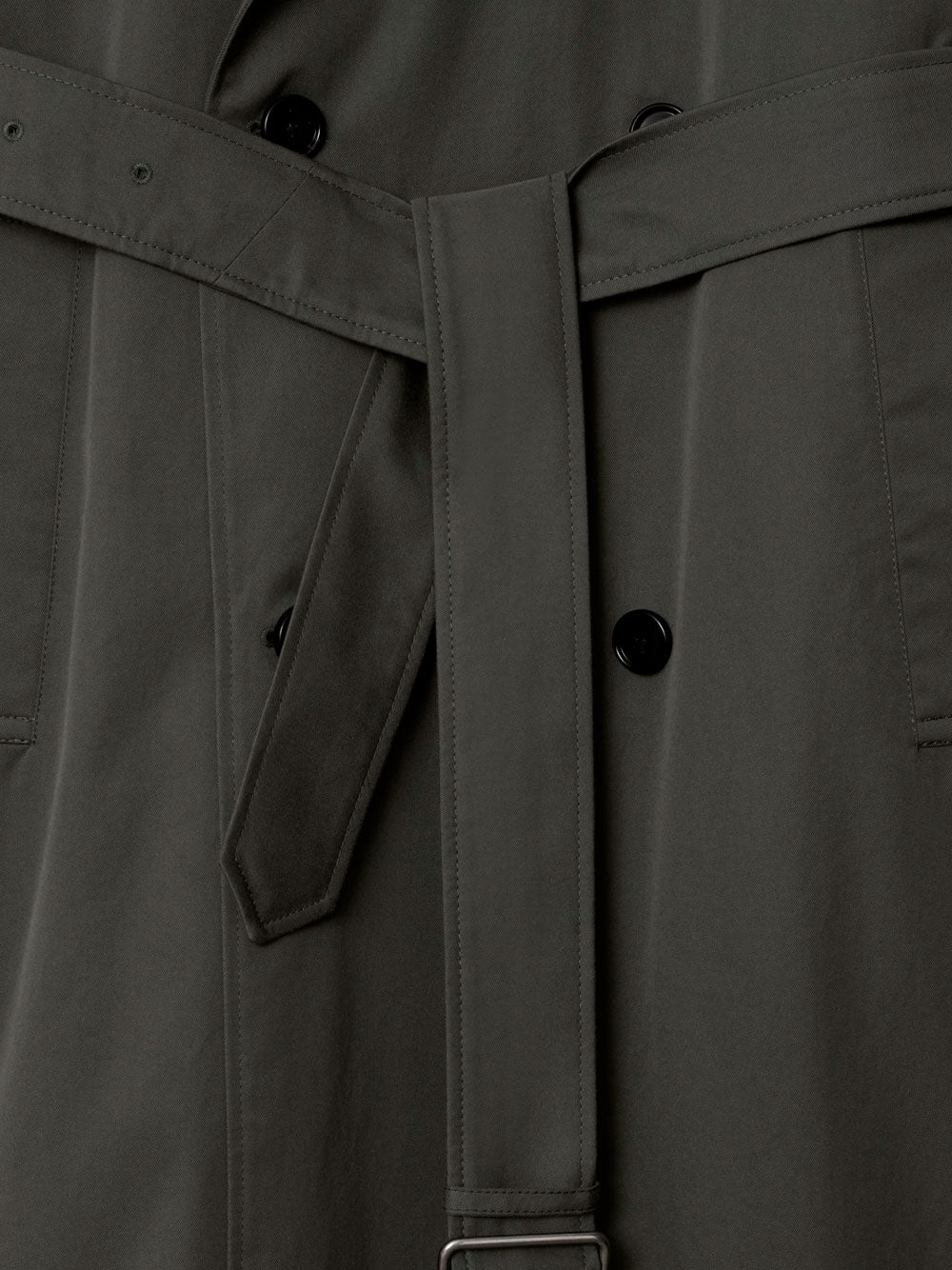 Long gabardine trench coat