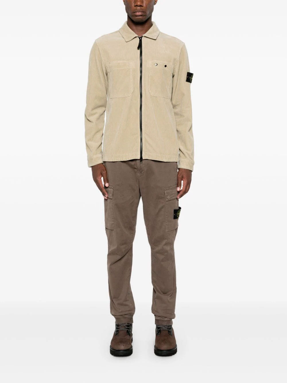 Compass-badge shirt jacket