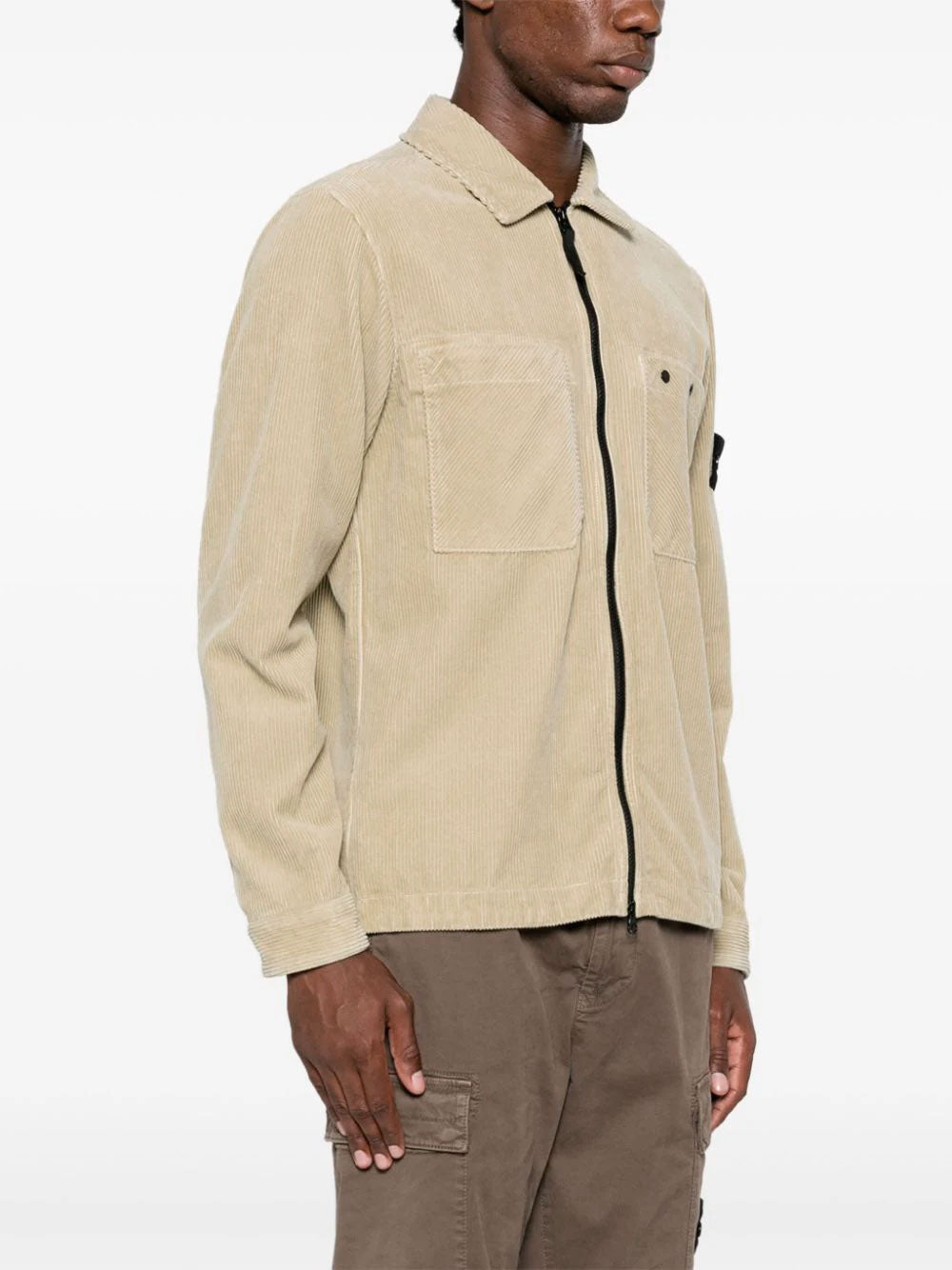 Compass-badge shirt jacket